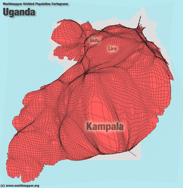Uganda Bevölkerung Verteilung